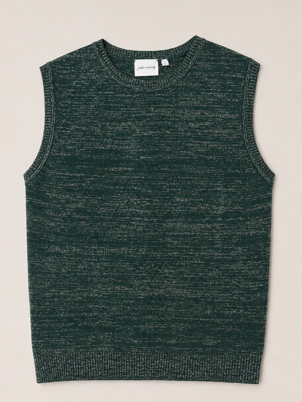 Julia Amory Tippi Top Size L Green Silver Metallic Sold Out Sweater Sleeveless - Picture 4 of 5